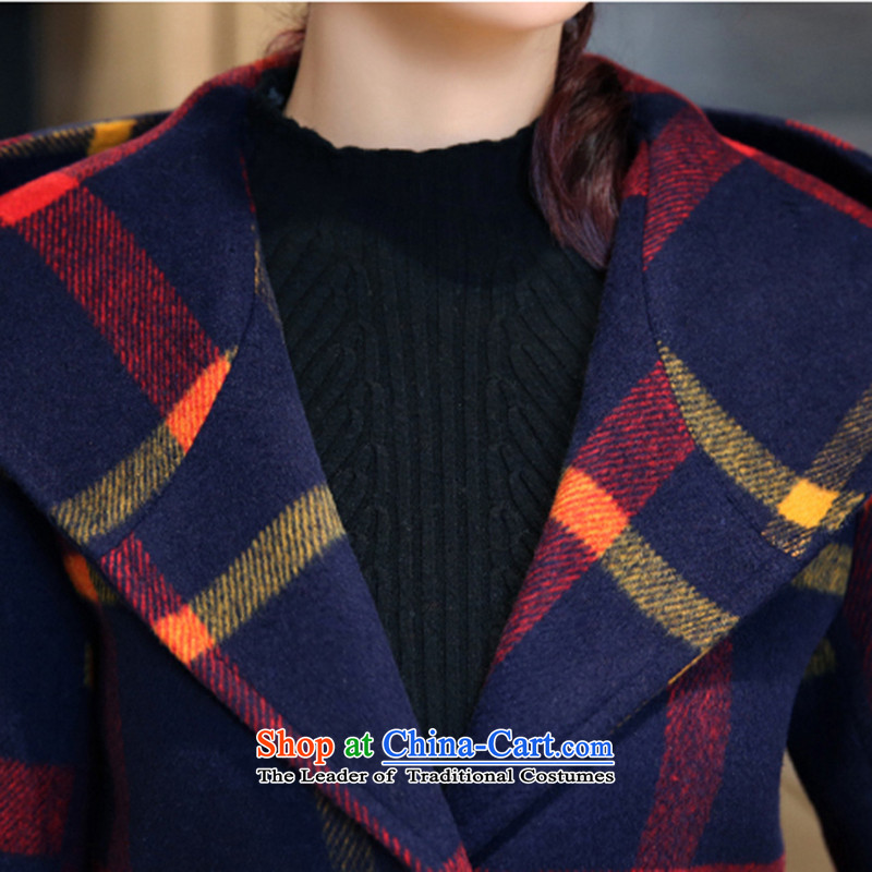 Intimacy girl 2015 Fall/Winter Collections in the New Long Hair Girl Korean jacket?   for winter coats female ADSQ625 tartan red yellow M intimacy Girl (qinminvlang) , , , shopping on the Internet