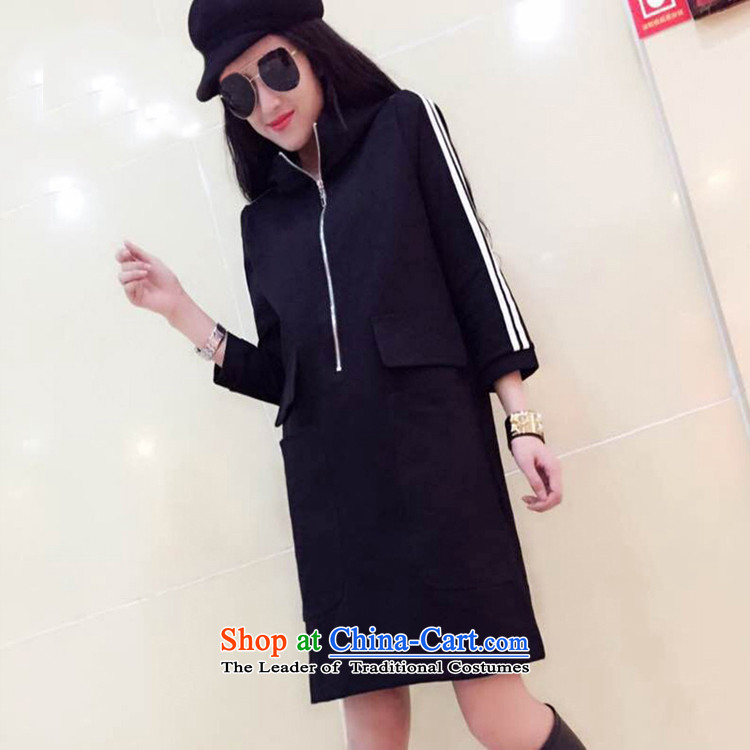 2015 Autumn and winter Zz&ff new Korean version of Fat MM trendy code women plus long-thick wool sweater dresses 385 Black Large Code 2XL Photo, prices, brand platters! The elections are supplied in the national character of distribution, so action, buy now enjoy more preferential! As soon as possible.