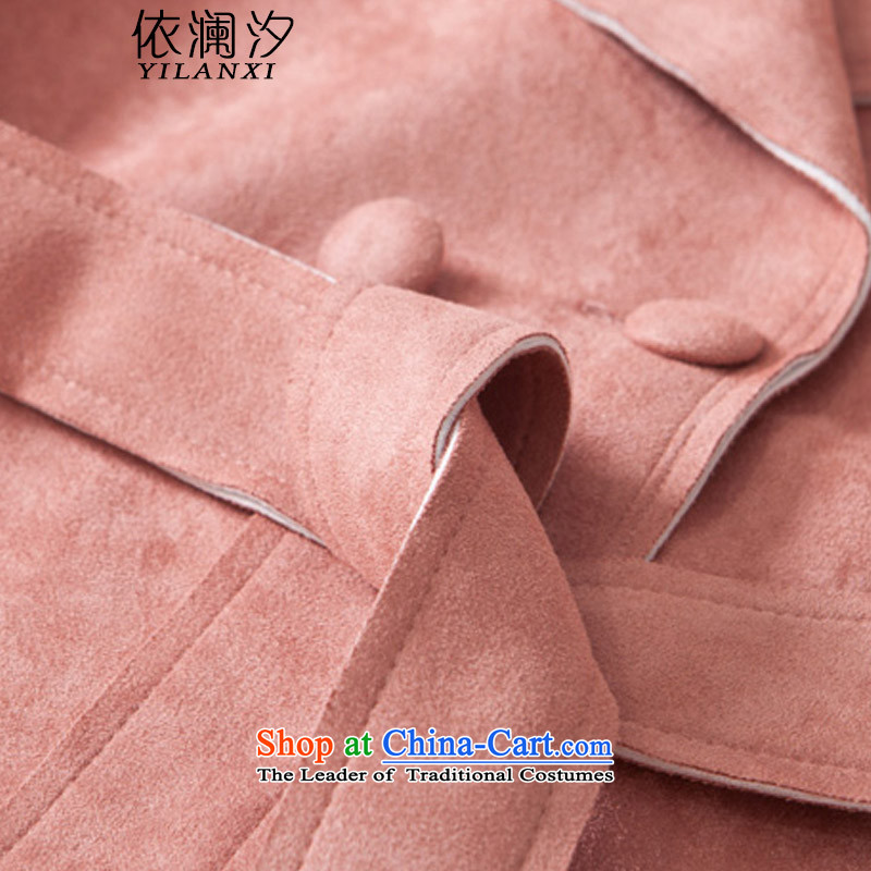 In accordance with the World Hsichih windbreaker female spring and autumn 2015 Autumn replacing New Sau San Uk suede female windbreaker. Long jacket, 743 M, according to Ms. Pink (yilanxi world Hsichih) , , , shopping on the Internet