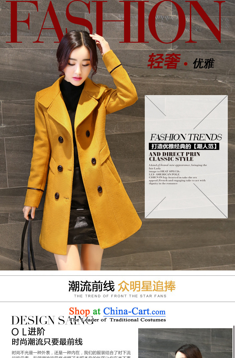 Sin has 2015 autumn and winter new Korean young daughter coats gross double row is long coats jacket women gross? Yellow M picture, prices, brand platters! The elections are supplied in the national character of distribution, so action, buy now enjoy more preferential! As soon as possible.
