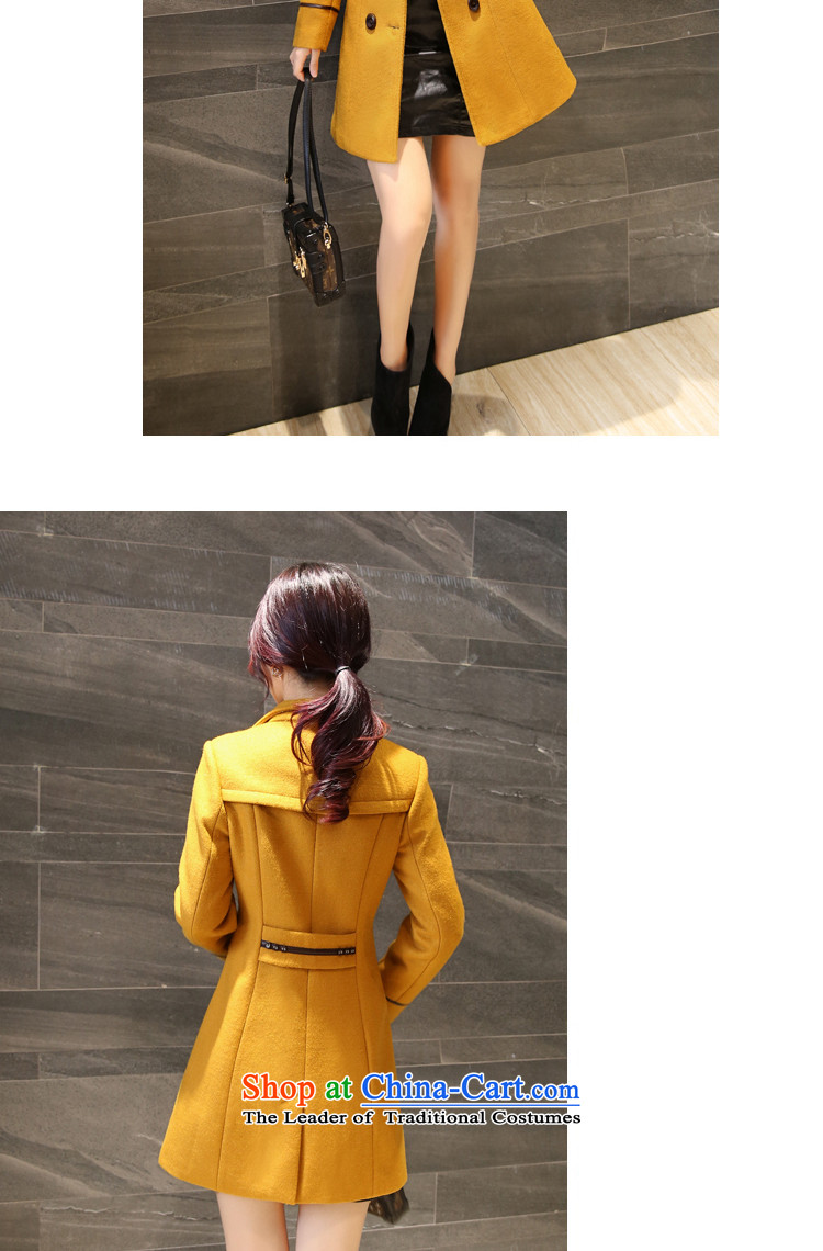 Sin has 2015 autumn and winter new Korean young daughter coats gross double row is long coats jacket women gross? Yellow M picture, prices, brand platters! The elections are supplied in the national character of distribution, so action, buy now enjoy more preferential! As soon as possible.