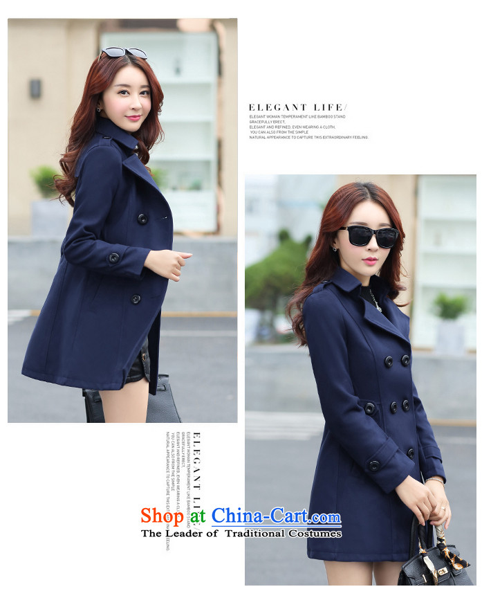 Sin has new autumn and winter 2015 gross coats women's temperament is double-Korean long hair in Sau San? jacket navy blue XXL picture, prices, brand platters! The elections are supplied in the national character of distribution, so action, buy now enjoy more preferential! As soon as possible.