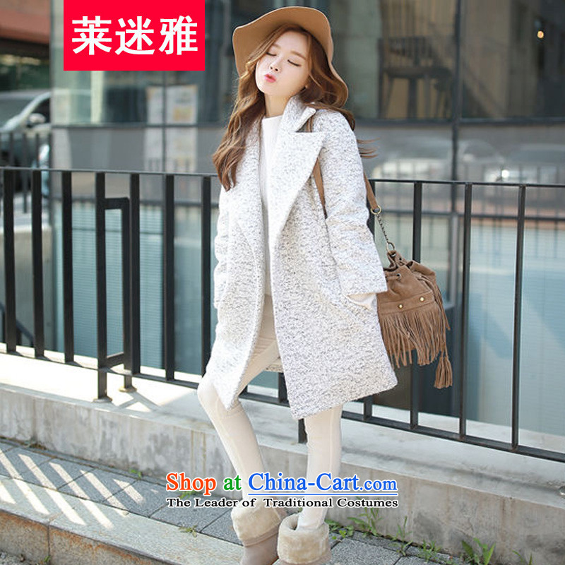 Gloria mini-ya autumn and winter new women in Korean long lapel large Sau San Mao jacket? a wool coat Female Light Gray , L'mini-ya , , , shopping on the Internet