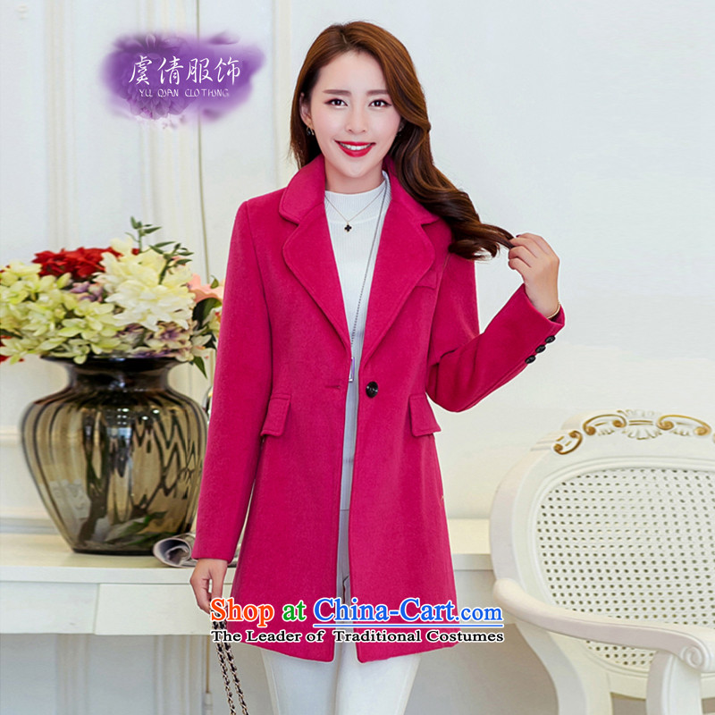 Yu Chien YQ 2015 autumn and winter new Korean fashion the cashmere overcoat so Sau San single row detained women in long Y353 light gray XL, Yu Chien dress (YU QIAN) , , , shopping on the Internet