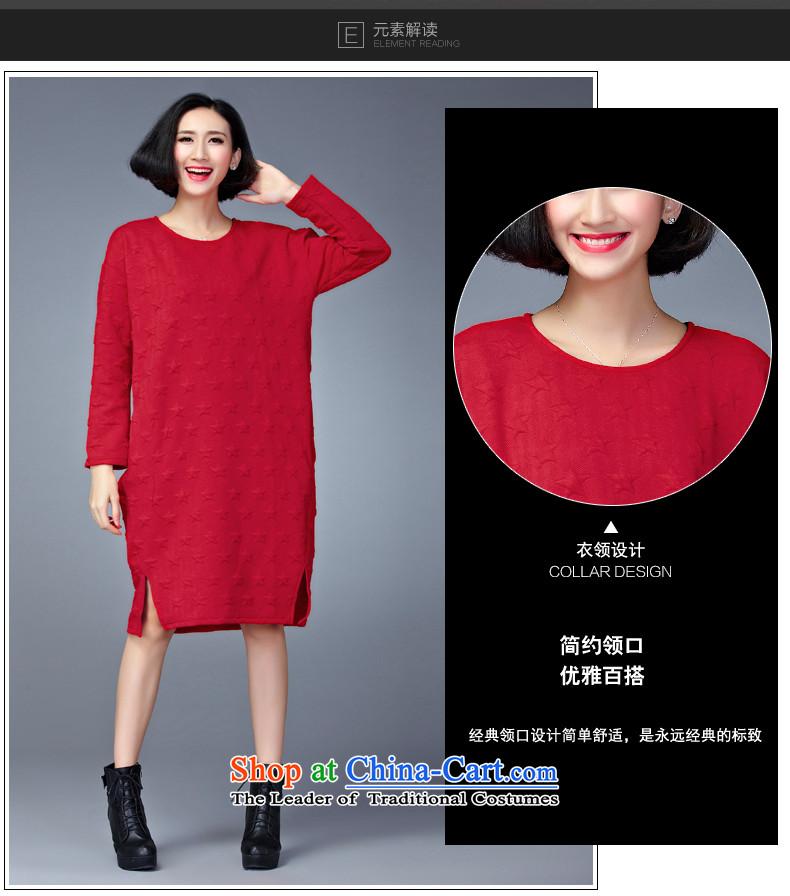  The Korean version of large numbers MEISUDI ladies casual wear cotton folder warm in the establishment of a liberal long thin thick mm modern graphics wild long-sleeved dresses red are code (loose) Picture, prices, brand platters! The elections are supplied in the national character of distribution, so action, buy now enjoy more preferential! As soon as possible.