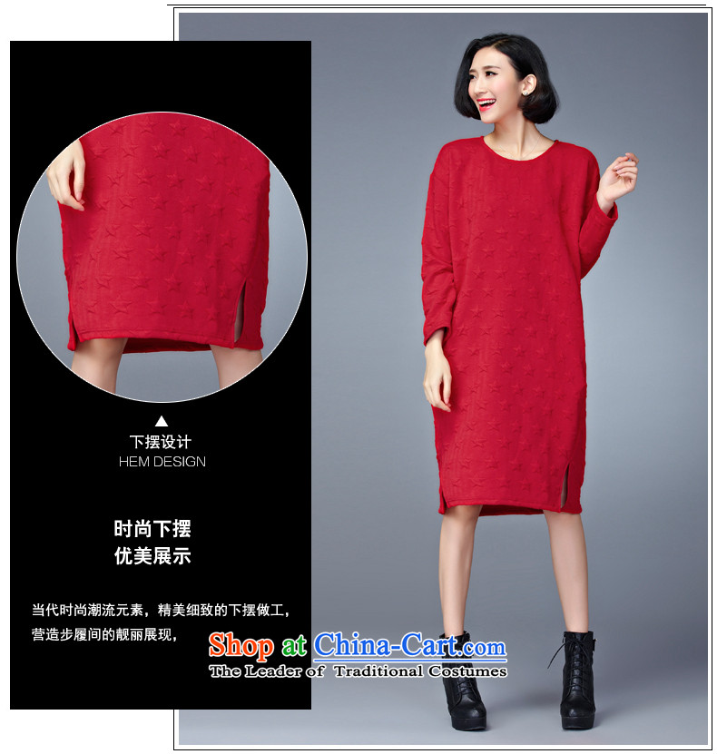  The Korean version of large numbers MEISUDI ladies casual wear cotton folder warm in the establishment of a liberal long thin thick mm modern graphics wild long-sleeved dresses red are code (loose) Picture, prices, brand platters! The elections are supplied in the national character of distribution, so action, buy now enjoy more preferential! As soon as possible.