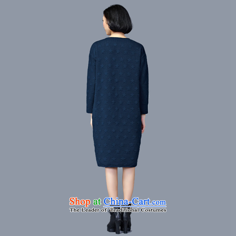  The Korean version of large numbers MEISUDI ladies casual wear cotton folder warm in the establishment of a liberal long thin thick mm modern graphics wild long-sleeved dresses red are code (loose) (Mei Su MEISUDI) , , , shopping on the Internet