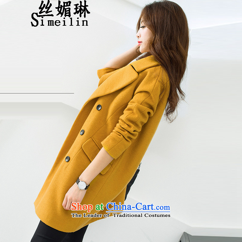 The population of autumn and winter 2015 Lin new Korean women in a relaxd thick long wool?? jacket girl with dark green gross 2XL, population of RIM (simeilin) , , , shopping on the Internet