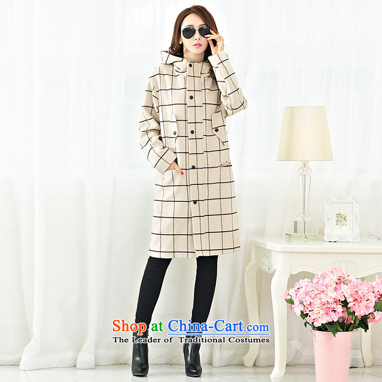 The ge Ting of autumn and winter 2015 Women's new stylish coat gross long? lapel latticed jacket m White President picture, prices, brand platters! The elections are supplied in the national character of distribution, so action, buy now enjoy more preferential! As soon as possible.