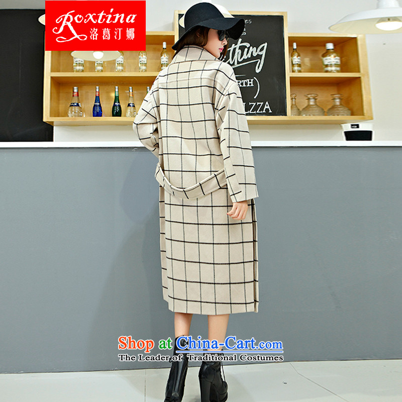 The ge Ting of autumn and winter 2015 Women's new stylish coat gross long? lapel latticed jacket White led the bures (XL-1, Li Yun house , , , shopping on the Internet