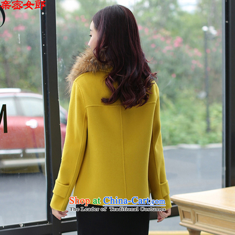 Intimacy girl gross? female 2015 winter coats new large Korean long in Sau San double-gross for a wool coat ZMFS3139 grass-Huang Mao-collar M intimacy Girl (qinminvlang) , , , shopping on the Internet