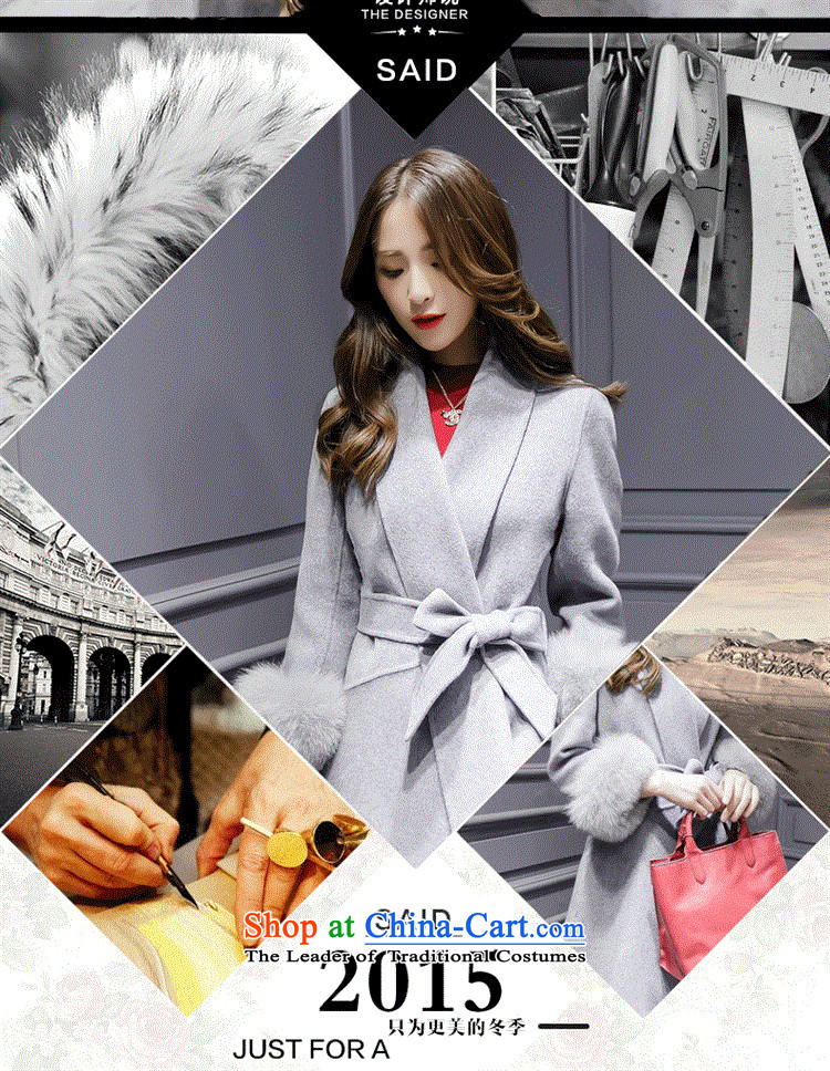 Mineau Xuan by 2015 autumn and winter new v-neck? coats that long jacket K808# gross Sau San? khaki S picture, prices, brand platters! The elections are supplied in the national character of distribution, so action, buy now enjoy more preferential! As soon as possible.