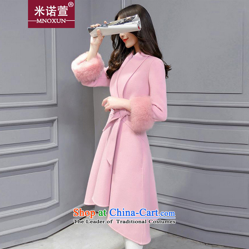 Mineau Xuan by 2015 autumn and winter new v-neck? coats that long jacket K808# gross Sau San?- S, Domino Xuan (MNOXUN) , , , shopping on the Internet