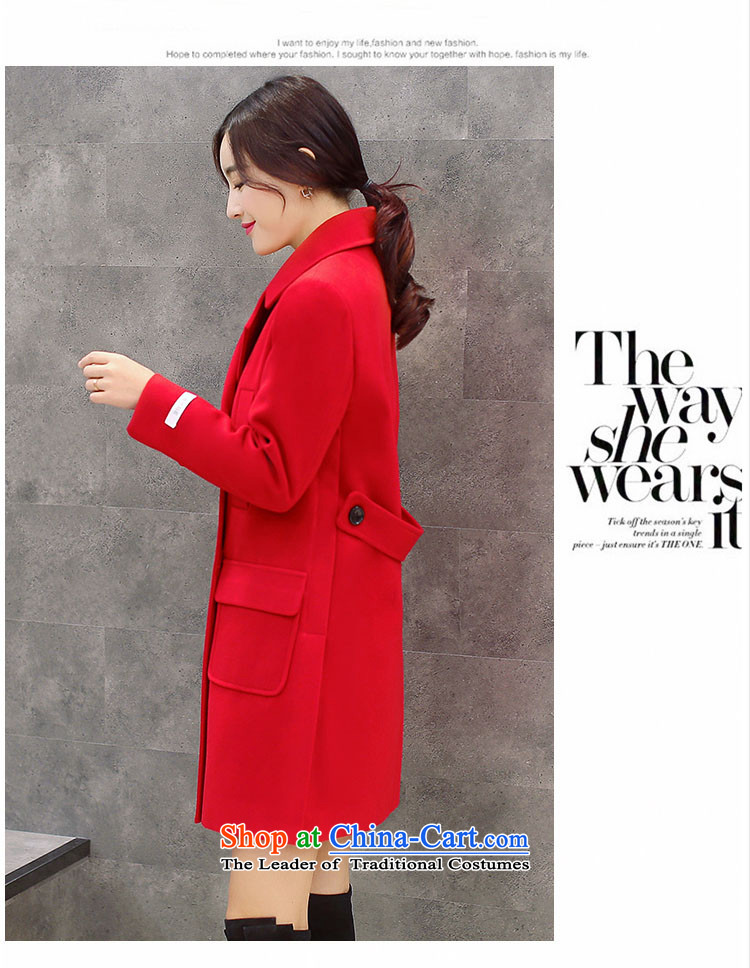 Yan Nga Jodie pure color jacket women 2015 gross? autumn and winter new Korean version of large numbers in Sau San long Wild hair a wool coat RED M picture, prices, brand platters! The elections are supplied in the national character of distribution, so action, buy now enjoy more preferential! As soon as possible.