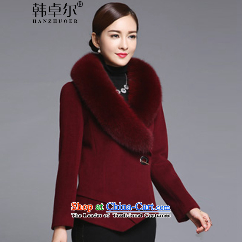 Korea's 20152015 autumn and winter new Korean Foutune of video thin really fox gross collar short Fleece Jacket coat female Q421? BOURDEAUX M lane raining , , , shopping on the Internet