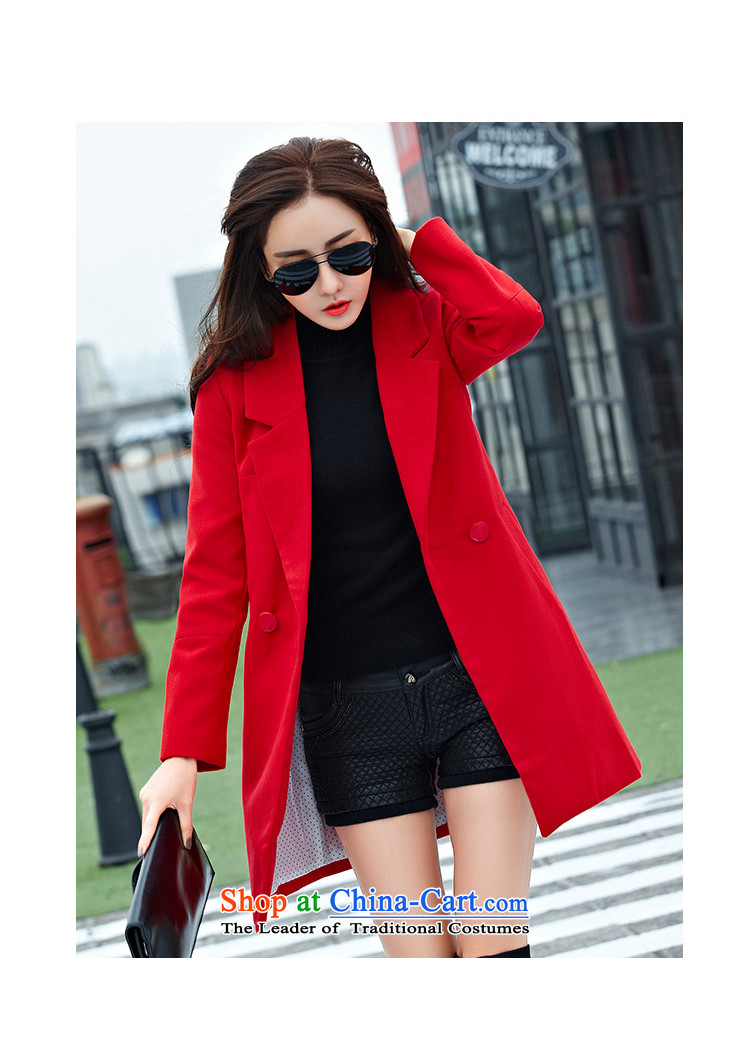 Mineeor2015 autumn and winter coats gross new women's Korea? version thick a wool coat jacket in long HYW8858 red L picture, prices, brand platters! The elections are supplied in the national character of distribution, so action, buy now enjoy more preferential! As soon as possible.
