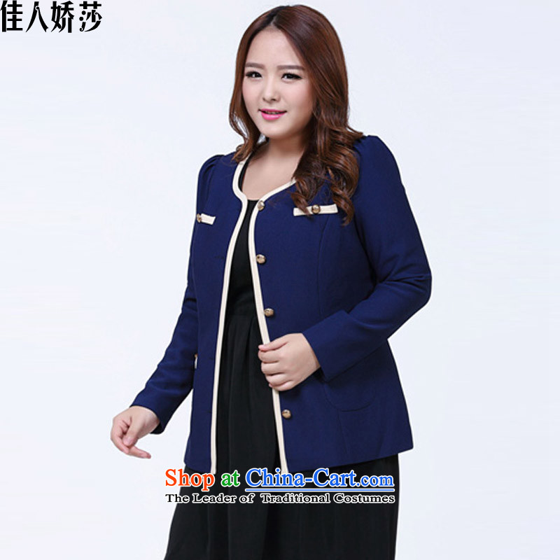 Love to her large female jackets suit Ms. Sau San leisure video thin dark blue jacket female love to Windsor.... XXL, shopping on the Internet
