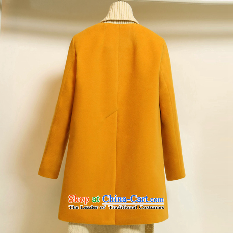 The British Yee Woan 2015 Fall/Winter Collections in the New Sau San long neck hair girl jacket coat? a wool coat fye660 turmeric , M, British Yee Woan shopping on the Internet has been pressed.