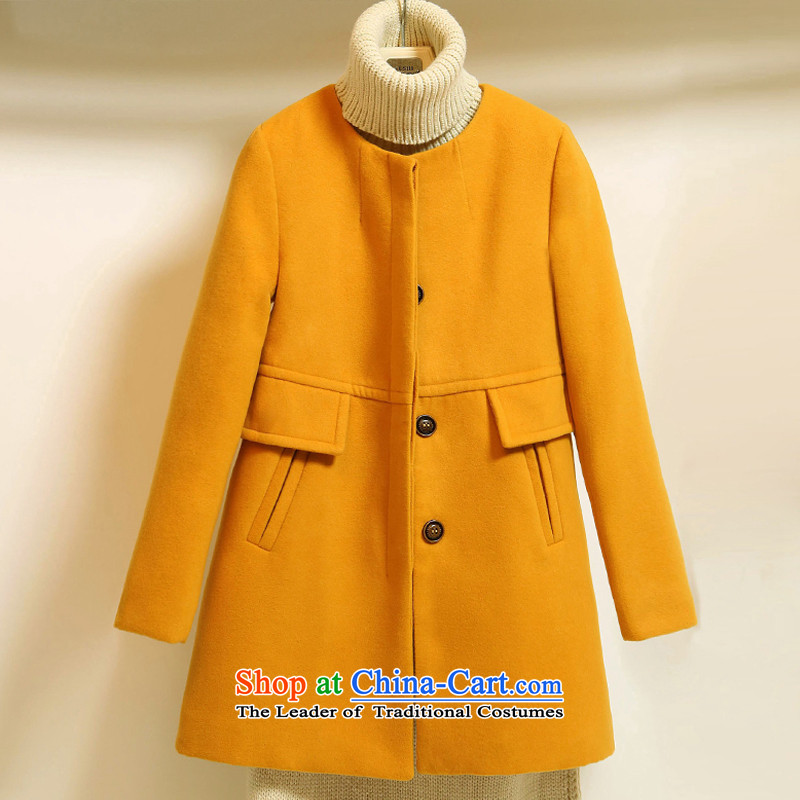 The British Yee Woan 2015 Fall/Winter Collections in the New Sau San long neck hair girl jacket coat? a wool coat fye660 turmeric , M, British Yee Woan shopping on the Internet has been pressed.