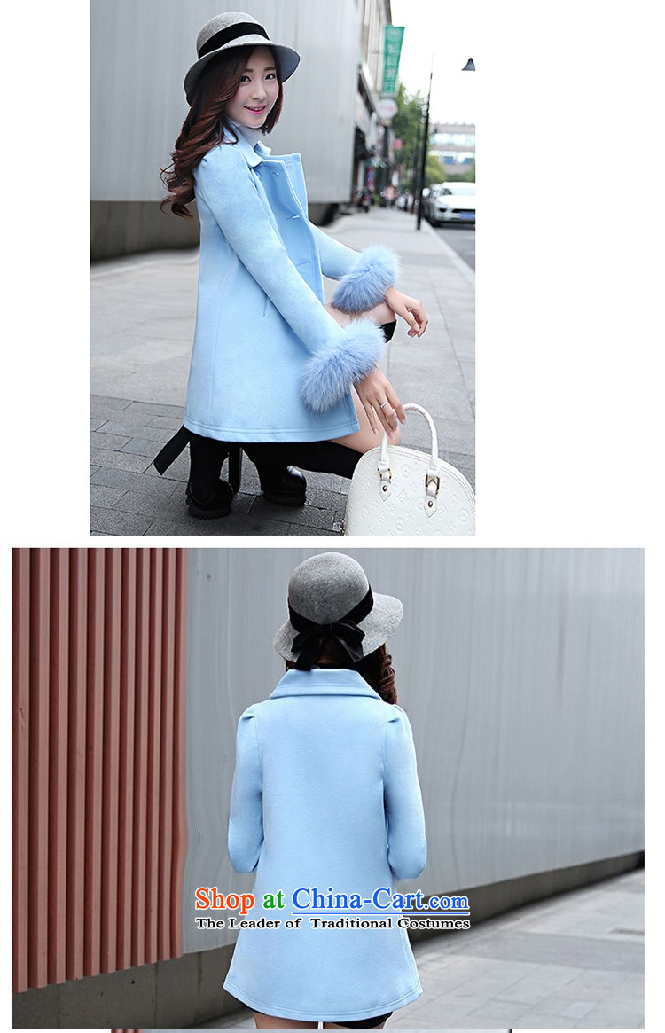 Better, Yi 2015 Fall/Winter Collections in the new long-sleeved Gross Gross fox? A Version field M8092 coats light blue S picture, prices, brand platters! The elections are supplied in the national character of distribution, so action, buy now enjoy more preferential! As soon as possible.
