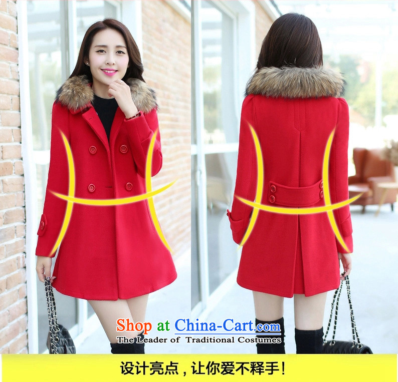 The holy day average 2015 Ying autumn and winter new women's gross jacket Korean big? 