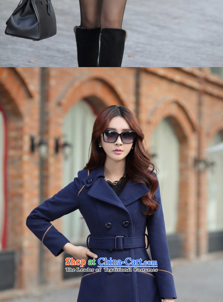 Better, Yi 2015 autumn and winter new products for women new Korean version of Sau San? In gross jacket long a wool coat cashmere M8097 navy XL Photo, prices, brand platters! The elections are supplied in the national character of distribution, so action, buy now enjoy more preferential! As soon as possible.
