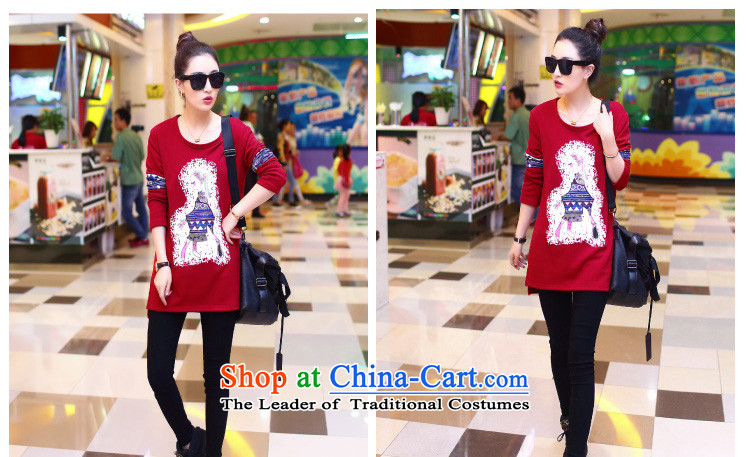 Billion gymnastics 2015 autumn and winter Korean New larger female loose wild ethnic stitching long-sleeved shirt  F3002 stamp forming the red XXL picture, prices, brand platters! The elections are supplied in the national character of distribution, so action, buy now enjoy more preferential! As soon as possible.