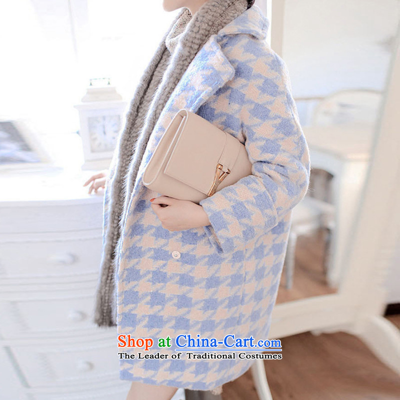 As of 2015, poetry Fall/Winter Collections of new small incense wind chidori. long coats gross? a jacket girls female qnr7792 light blue cotton M Lo as folder poetry , , , shopping on the Internet