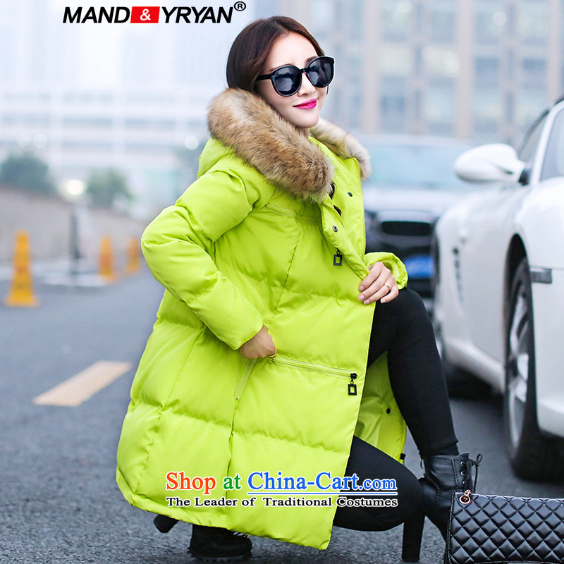 Mantile en code women thick cotton coat girl in long cap on the Nagymaros collar robe thick sister A field of black jacket coat thin graphics poor black MDR8148 XXXL150-160 around mantile mandyryan Eun () , , , shopping on the Internet