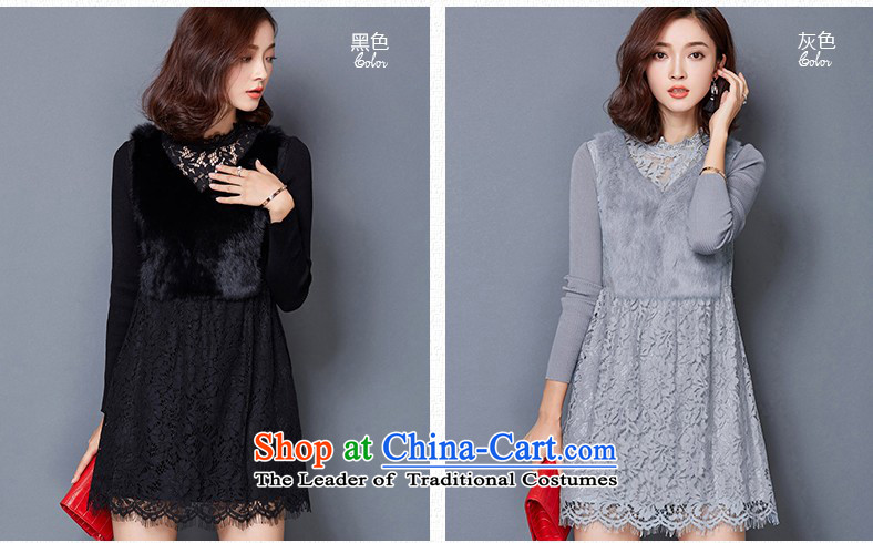 Adam Cheng Yi covered by the 2015 autumn and winter new MM thick Korean Sau San video thin stitching lace in long-sleeved long thick plus the skirt wear wool sweater light gray XXXL 6,843 All Ranks Picture, prices, brand platters! The elections are supplied in the national character of distribution, so action, buy now enjoy more preferential! As soon as possible.