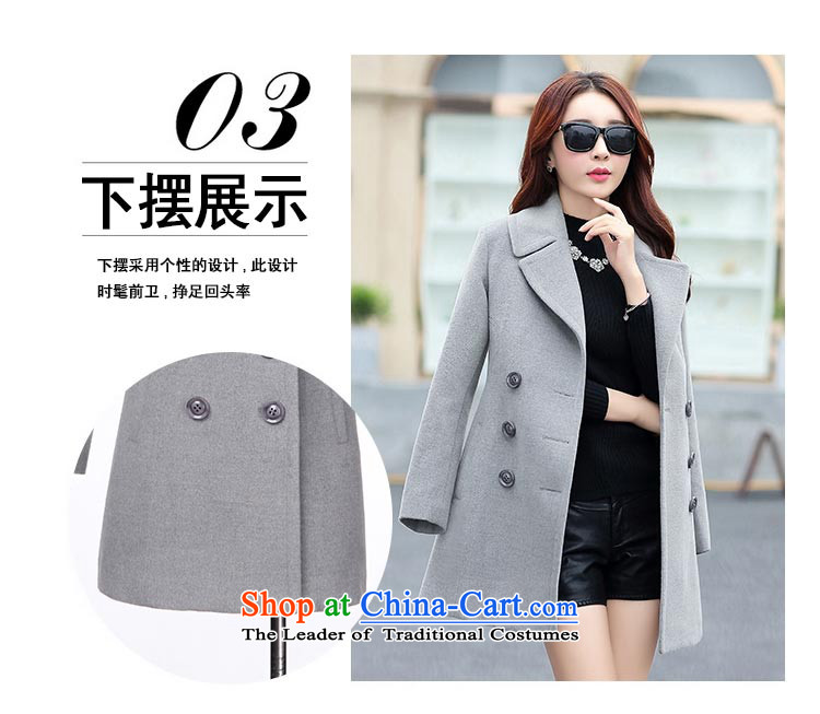 8Pak 2015 autumn and winter new products in Korean long long-sleeved lapel Sau San video thin coat of gross temperament? jacket female navy blue L picture, prices, brand platters! The elections are supplied in the national character of distribution, so action, buy now enjoy more preferential! As soon as possible.