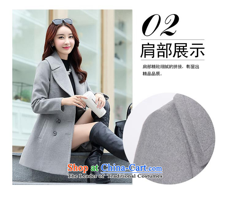 8Pak 2015 autumn and winter new products in Korean long long-sleeved lapel Sau San video thin coat of gross temperament? jacket female navy blue L picture, prices, brand platters! The elections are supplied in the national character of distribution, so action, buy now enjoy more preferential! As soon as possible.