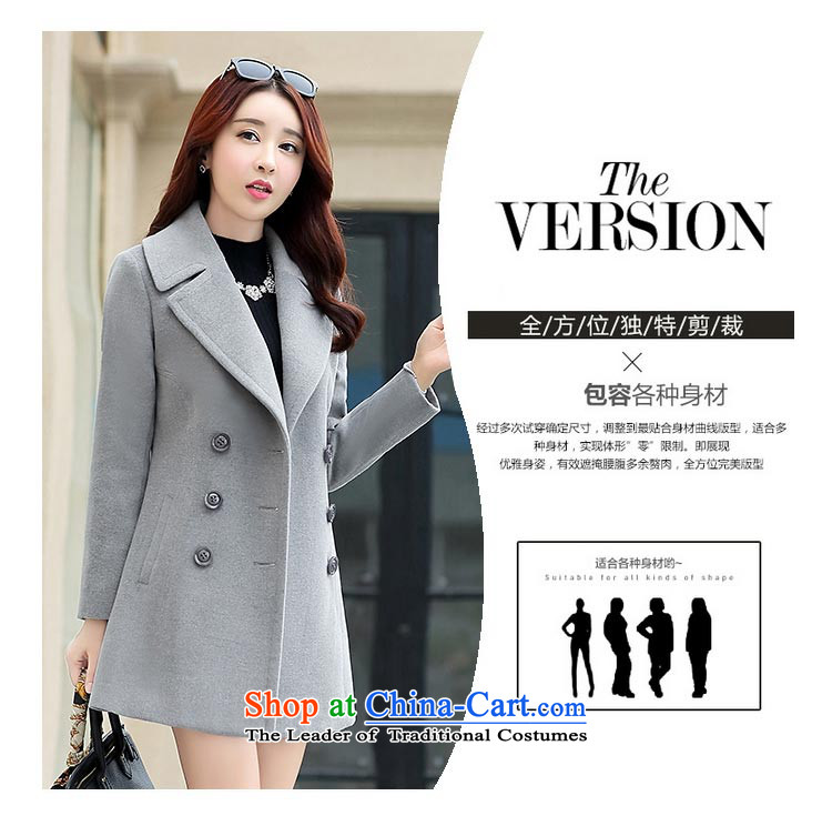 8Pak 2015 autumn and winter new products in Korean long long-sleeved lapel Sau San video thin coat of gross temperament? jacket female navy blue L picture, prices, brand platters! The elections are supplied in the national character of distribution, so action, buy now enjoy more preferential! As soon as possible.