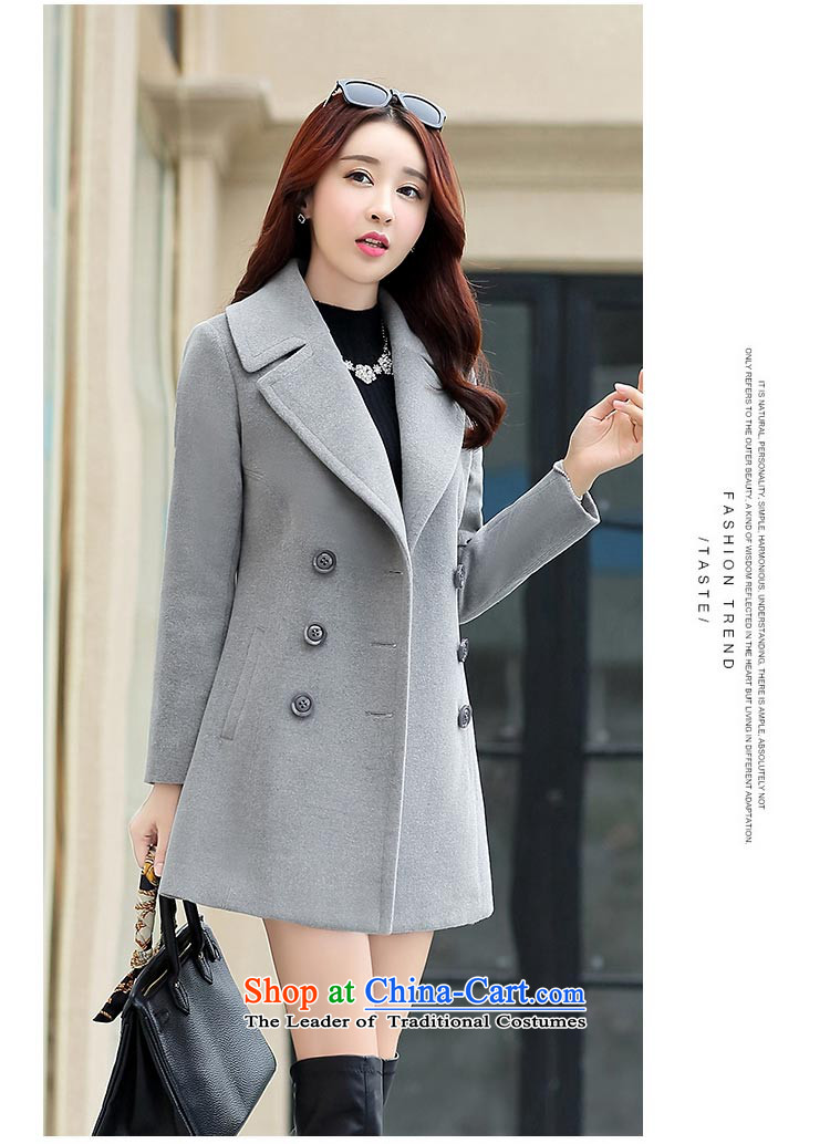 8Pak 2015 autumn and winter new products in Korean long long-sleeved lapel Sau San video thin coat of gross temperament? jacket female navy blue L picture, prices, brand platters! The elections are supplied in the national character of distribution, so action, buy now enjoy more preferential! As soon as possible.