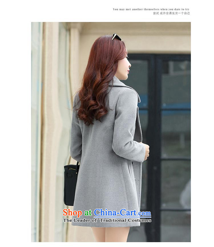 8Pak 2015 autumn and winter new products in Korean long long-sleeved lapel Sau San video thin coat of gross temperament? jacket female navy blue L picture, prices, brand platters! The elections are supplied in the national character of distribution, so action, buy now enjoy more preferential! As soon as possible.