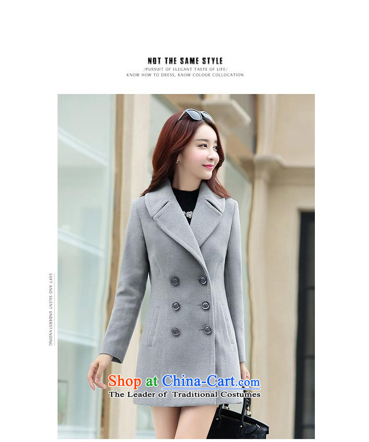 8Pak 2015 autumn and winter new products in Korean long long-sleeved lapel Sau San video thin coat of gross temperament? jacket female navy blue L picture, prices, brand platters! The elections are supplied in the national character of distribution, so action, buy now enjoy more preferential! As soon as possible.