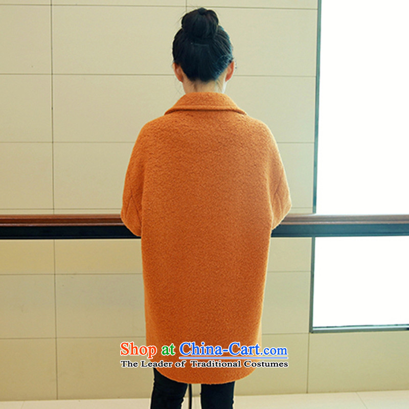 In light autumn and winter rose new products Korean female coats long-sleeved? gross jacket in long?)? a wool coat larger female MD597 orange M Rose (light).... whisper rose shopping on the Internet