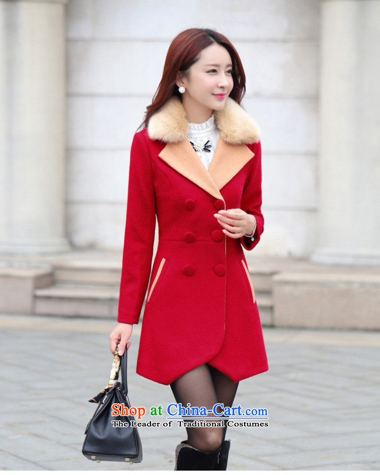 Yi Wu 2015 autumn and winter new Korean double-jacket in gross? long suit coats Y362 for gross? red L picture, prices, brand platters! The elections are supplied in the national character of distribution, so action, buy now enjoy more preferential! As soon as possible.