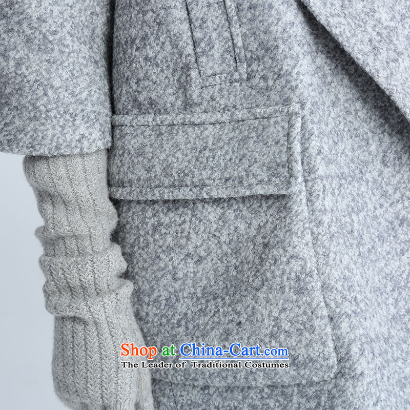 In winter, of d'zzit large lapel 7 cuff woolen coat 354G282 Light Gray 155xs,d'zzit,,, shopping on the Internet