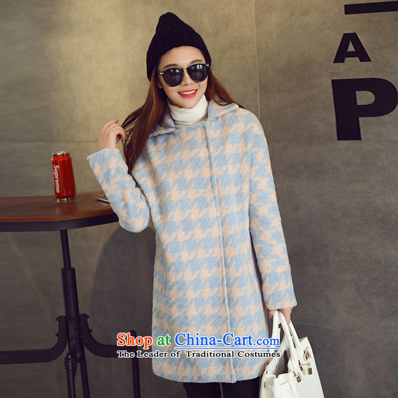 Athena Chu countryman 2015 autumn and winter new suit for stitching in gross? long jacket, Korea time stylish version a wool coat female figure color M Athena countryman shopping on the Internet has been pressed.