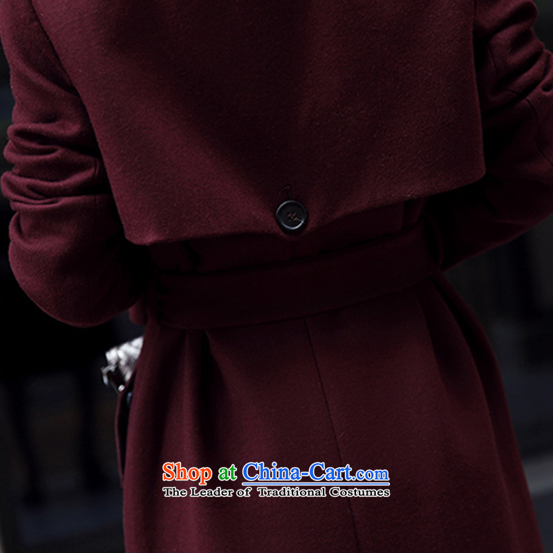 On the basis of Yan Yi are 2015 autumn and winter new Korean modern long cloak? coats women Sau San Mao F6076 deep red M based on favorable Yi are , , , shopping on the Internet