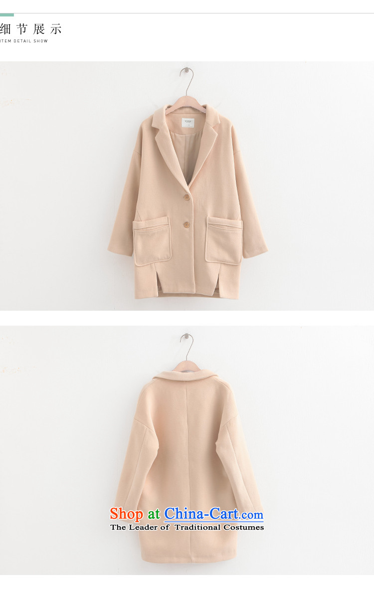 Wide Color Gamut 2015 autumn and winter new Korean Female Straight suits for pure color graphics thin wild thick?? Jacket coat gross meat apricot S picture, prices, brand platters! The elections are supplied in the national character of distribution, so action, buy now enjoy more preferential! As soon as possible.