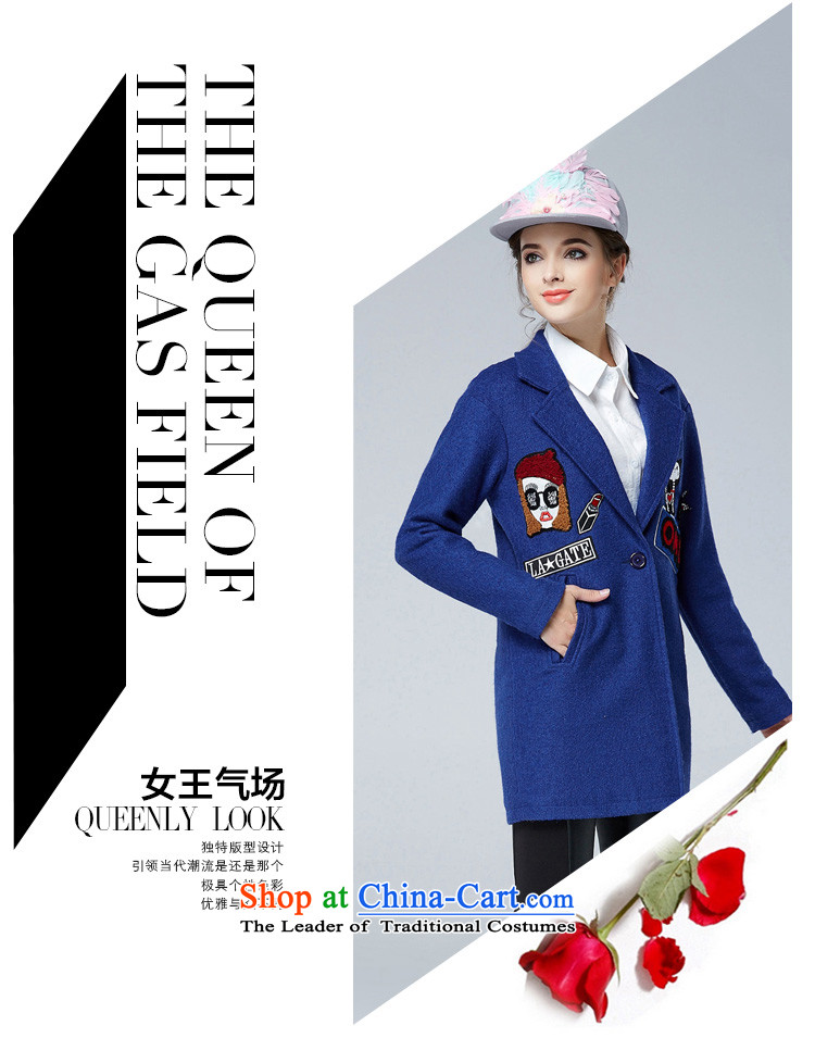 Rui Mei to 2015 to increase the number of women with new Fall/Winter Collections Of Video thin stylish thick lapel cartoon decals wool coat jacket N1659? 3XL Blue Photo, prices, brand platters! The elections are supplied in the national character of distribution, so action, buy now enjoy more preferential! As soon as possible.