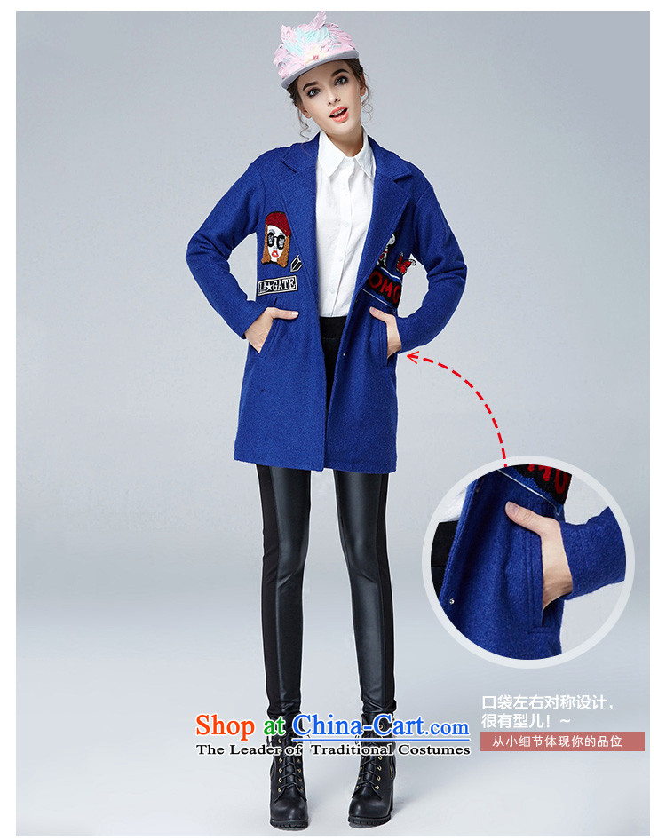 Rui Mei to 2015 to increase the number of women with new Fall/Winter Collections Of Video thin stylish thick lapel cartoon decals wool coat jacket N1659? 3XL Blue Photo, prices, brand platters! The elections are supplied in the national character of distribution, so action, buy now enjoy more preferential! As soon as possible.