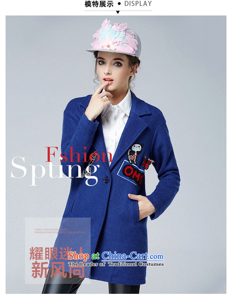 Rui Mei to 2015 to increase the number of women with new Fall/Winter Collections Of Video thin stylish thick lapel cartoon decals wool coat jacket N1659? 3XL Blue Photo, prices, brand platters! The elections are supplied in the national character of distribution, so action, buy now enjoy more preferential! As soon as possible.