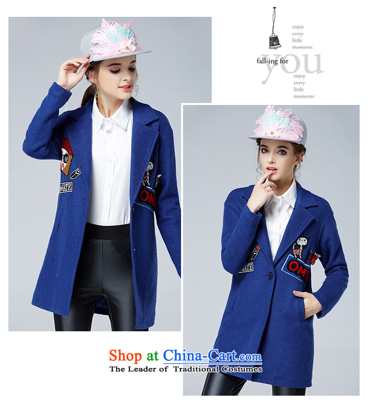 Rui Mei to 2015 to increase the number of women with new Fall/Winter Collections Of Video thin stylish thick lapel cartoon decals wool coat jacket N1659? 3XL Blue Photo, prices, brand platters! The elections are supplied in the national character of distribution, so action, buy now enjoy more preferential! As soon as possible.