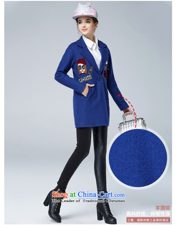 Rui Mei to 2015 to increase the number of women with new Fall/Winter Collections Of Video thin stylish thick lapel cartoon decals wool coat jacket N1659? 3XL Blue Photo, prices, brand platters! The elections are supplied in the national character of distribution, so action, buy now enjoy more preferential! As soon as possible.