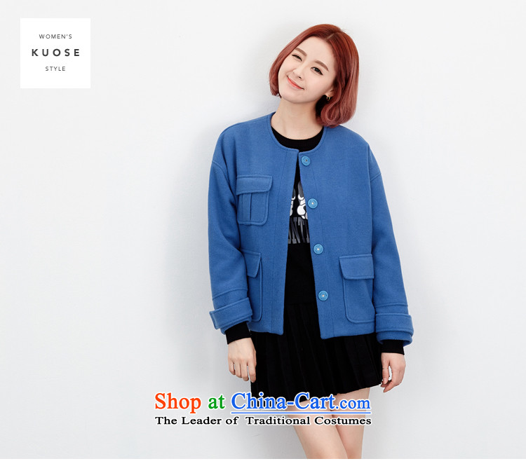 Wide Color Gamut 2015 autumn and winter new Korean Female Straight round-neck collar long-sleeved solid color stitching pocket short of the amount? and yellow are code jacket picture, prices, brand platters! The elections are supplied in the national character of distribution, so action, buy now enjoy more preferential! As soon as possible.