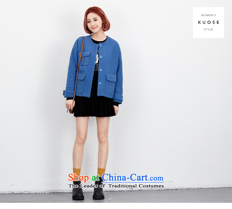 Wide Color Gamut 2015 autumn and winter new Korean Female Straight round-neck collar long-sleeved solid color stitching pocket short of the amount? and yellow are code jacket picture, prices, brand platters! The elections are supplied in the national character of distribution, so action, buy now enjoy more preferential! As soon as possible.