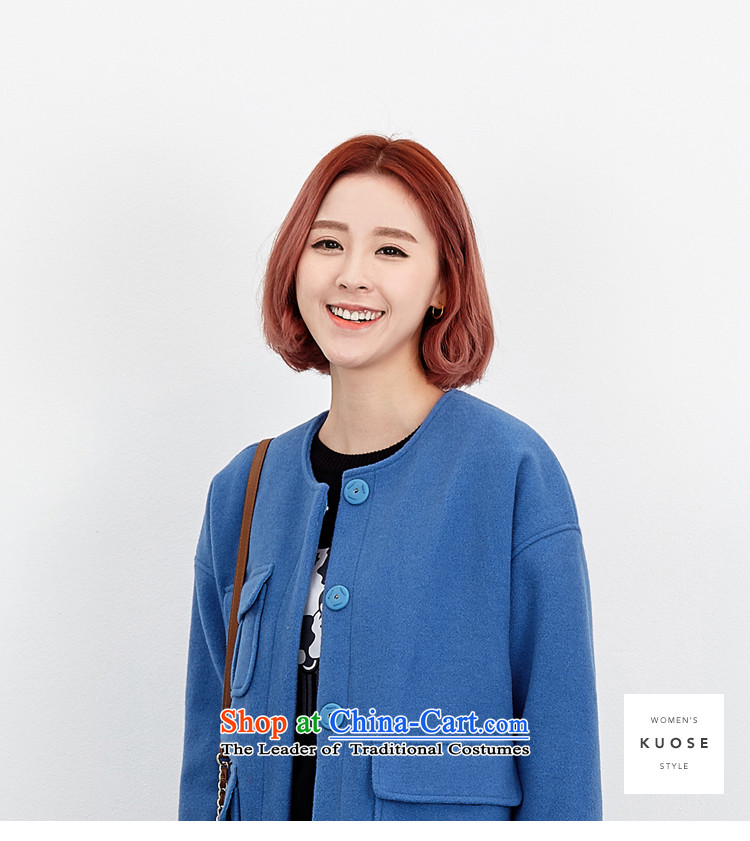 Wide Color Gamut 2015 autumn and winter new Korean Female Straight round-neck collar long-sleeved solid color stitching pocket short of the amount? and yellow are code jacket picture, prices, brand platters! The elections are supplied in the national character of distribution, so action, buy now enjoy more preferential! As soon as possible.
